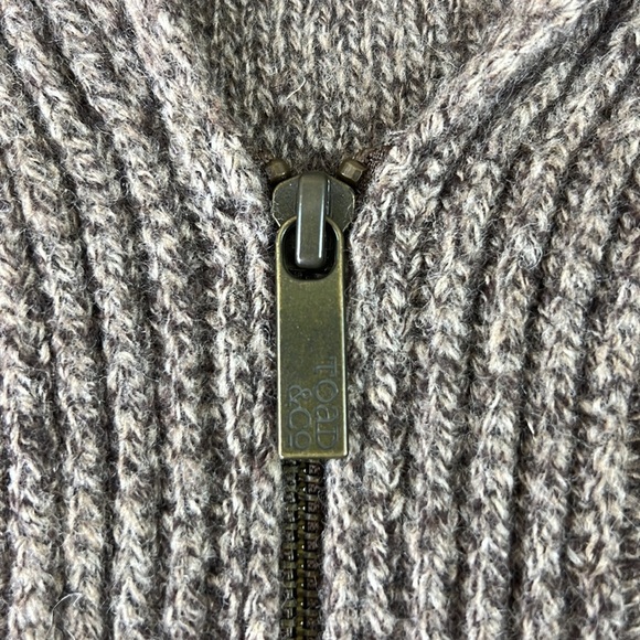 Toad & Co Brown Shawl Lambswool Knit Zip-Up - Picture 9 of 12